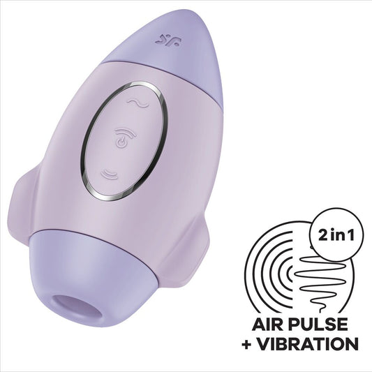 SATISFYER MISSION CONTROL | Mini-vibromasseur clitoridien - Air pulsé - silicone - compact - 12 modes de vibrations - 11 intensités ondes de pression - waterproof
