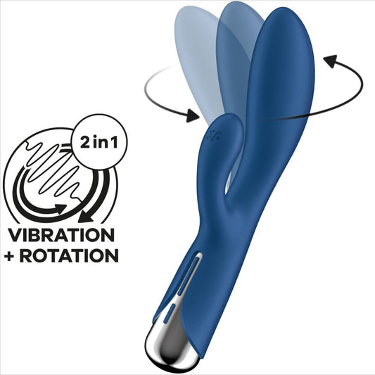 SATISFYER SPINNING RABBIT 1 | Vibromasseur Rabbit - double stimulation - point G et clitoris - silicone - vibrations et rotations - waterproof